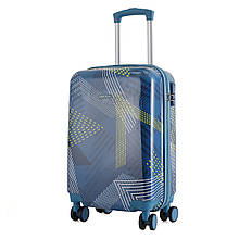 Чемодан Semi Line 20" S Синій Візерунок T5652-1 для ручної поклажі 44 л з кодовим замком і 4 колесами легкий і міцний