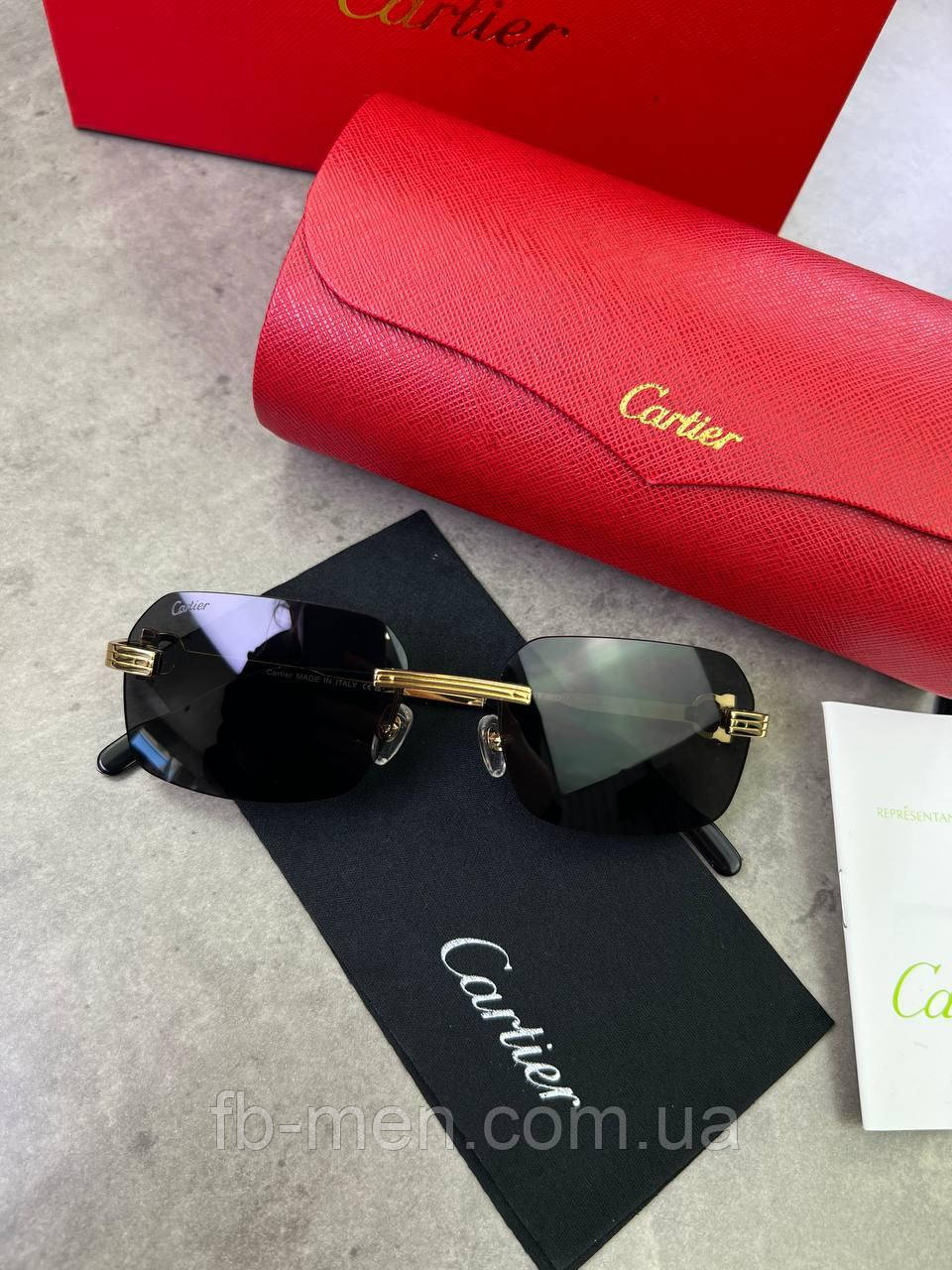 Сонцезахисні окуляри чорні Cartier Black CT0271S якість преміум