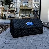 Органайзер у багажник з логотипом Ford з екошкіри, чорний, 65 см, складаний органайзер у багажник, фото 2