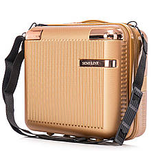 Б'юті-кейс Semi Line 16L Gold T5663-2 для ручної поклажі ABS-пластик з перегородкою і ремінцем для подорожей