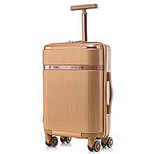 Чемодан Semi Line 20" S Gold T5667-2 ручна кладь 4 колеса кодовий замок ABS-пластик 38 л легкий стильний
