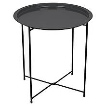 Стіл Bo-Camp Harlem 46x46 см чорний складний для кемпінгу та дачі максимальне навантаження 15 кг компактний піднос