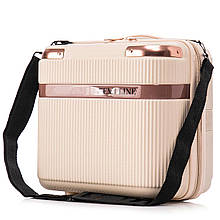 Б'юті-кейс Semi Line 16L Ecru T5669-1 для ручної поклажі ABS-пластик з перегородкою та ремінцем 32x30x17 см