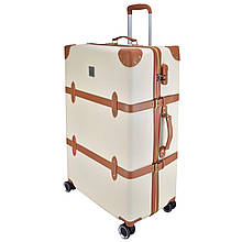 Чемодан Semi Line 28" L Ecru/Brown T5670-4 об'єм 96.5 л ABS-пластик 4 колеса кодовий замок для подорожей