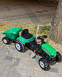Дитячий педальний веломобіль трактор із причепом Pilsan Active 07-316 зелений. Велокарт, трактор на педалях, фото 4