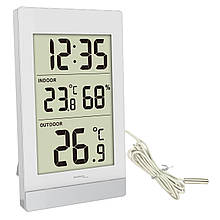 Термогігрометр Technoline WS7039 White з будильником провідним сенсором температурою до -50°C і вологістю 20-95%