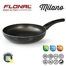 Сковорода Flonal Milano 28 см з антипригарним покриттям 4-Layer легка алюмінієва чорний металлік Made in Italy, фото 2