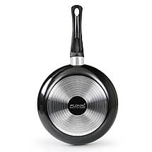 Сковорода Flonal Milano 28 см з антипригарним покриттям 4-Layer легка алюмінієва чорний металлік Made in Italy, фото 5