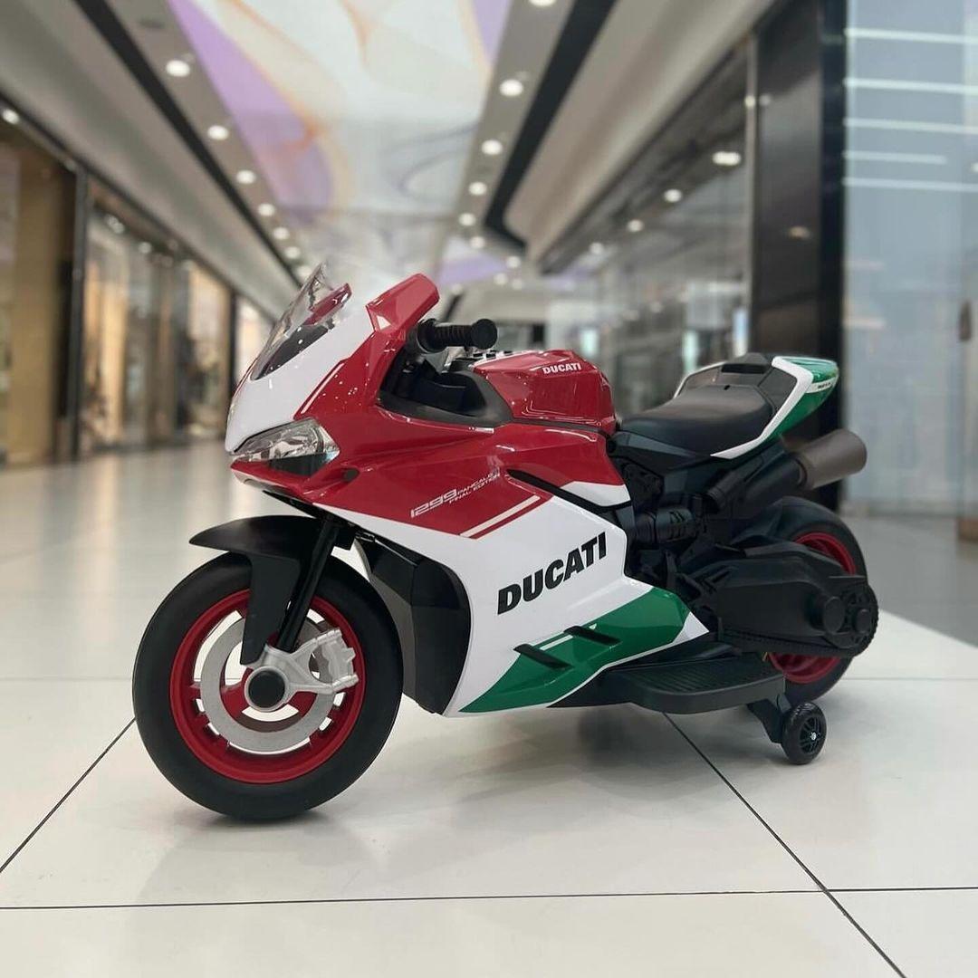 Дитячий електромотоцикл двоколісний на акумуляторі Ducati M 5009E-1-3 для дітей 3-8 років червоно-білий