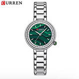 Жіночий кварцовий годинник Curren 9089 Silver-Green, фото 4