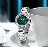 Жіночий кварцовий годинник Curren 9089 Silver-Green, фото 5