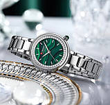 Жіночий кварцовий годинник Curren 9089 Silver-Green, фото 3