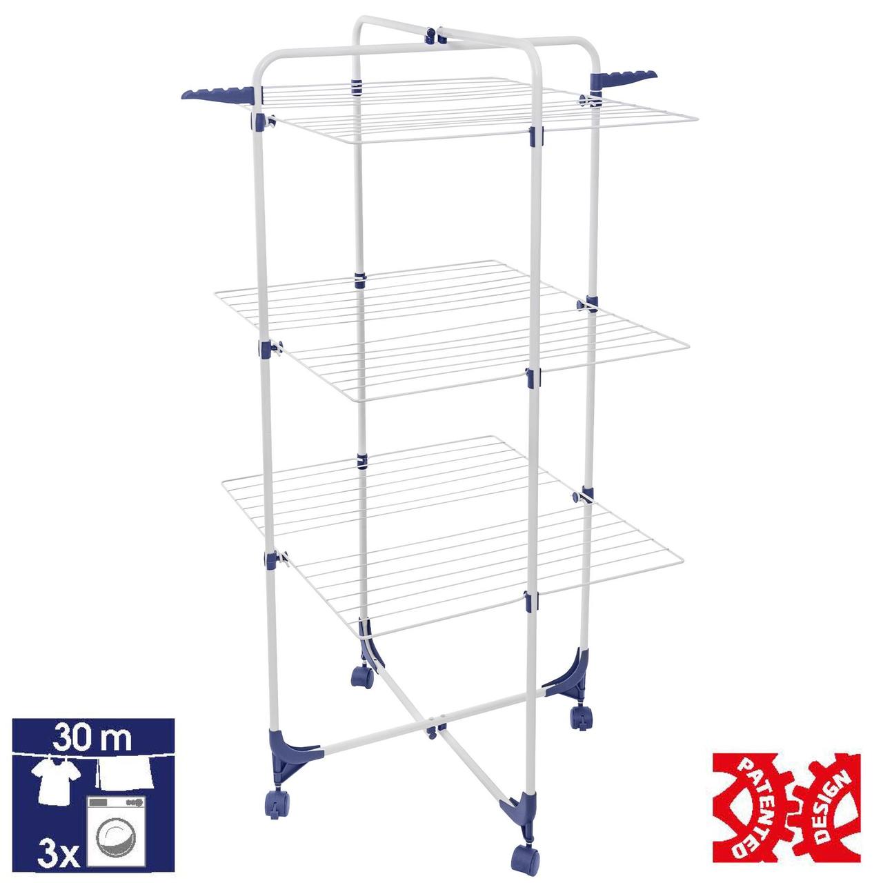 Сушка для білизни підлогова Casa Si Athletic 3 White CS92185E04 30 м сталь 4 колеса складна