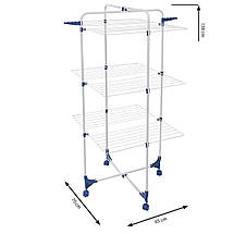 Сушка для білизни підлогова Casa Si Athletic 3 White CS92185E04 30 м сталь 4 колеса складна, фото 2