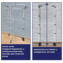 Сушка для білизни підлогова Casa Si Athletic 3 White CS92185E04 30 м сталь 4 колеса складна, фото 5