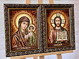 Пара з бурштину Казанська, Вінчальна пара ікон "Казанська"20*30  СМ, фото 3