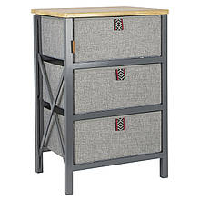 Комод розкладний Bo-Camp Hamlets Grey/Brown 3 ящики вологозахисна стільниця для дому та кемпінгу легкий і компактний