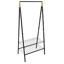 Стійка для одягу Casa Si Garment Rack Bamboo Black CS92308W04 з 2 полицями для взуття 10 вішалками розбірна висота 153 см