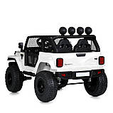 Дитячий електромобіль на акумуляторі двомісний Джип Jeep M 5780 з пультом р/у для дітей 3-8 років Білий, фото 5