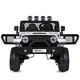 Дитячий електромобіль на акумуляторі двомісний Джип Jeep M 5780 з пультом р/у для дітей 3-8 років Білий, фото 6