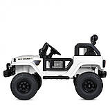Дитячий електромобіль на акумуляторі двомісний Джип Jeep M 5780 з пультом р/у для дітей 3-8 років Білий, фото 10