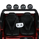 Дитячий електромобіль на акумуляторі двомісний Джип Jeep M 5780 з пультом р/у для дітей 3-8 років Червоний, фото 4