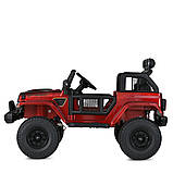 Дитячий електромобіль на акумуляторі двомісний Джип Jeep M 5780 з пультом р/у для дітей 3-8 років Червоний, фото 5