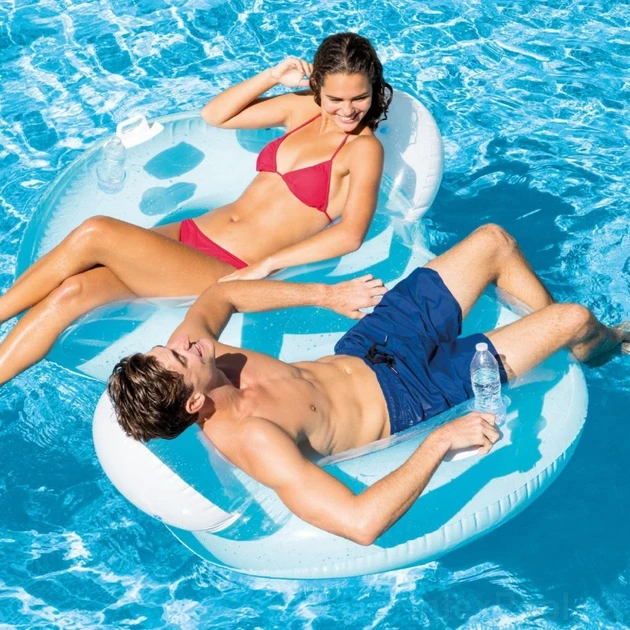 Надувний круг для плавання двомісний зі спинками та ручками Intex 56800, фото 1