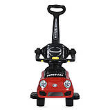 Дитяча каталка-толокар Porsche M 5784-3 з батьківською ручкою 2 в 1 Червоний, фото 7