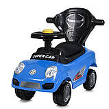 Дитяча каталка-толокар Porsche M 5784-4 з батьківською ручкою 2 в 1 Синій, фото 6