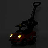 Дитяча каталка-толокар Porsche M 5784-4 з батьківською ручкою 2 в 1 Синій, фото 7