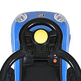 Дитяча каталка-толокар Porsche M 5784-4 з батьківською ручкою 2 в 1 Синій, фото 9