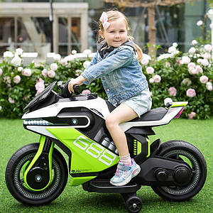 Дитячий електро мотоцикл триколісний на акумуляторі Bambi M 5832 для дітей 2-6 років Зелений