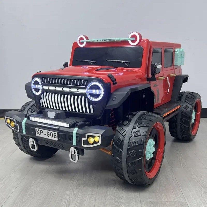 Дитячий електромобіль на акумуляторі Джип Jeep Hurricane з пультом радіокерування для дітей 3-8 років Червоний