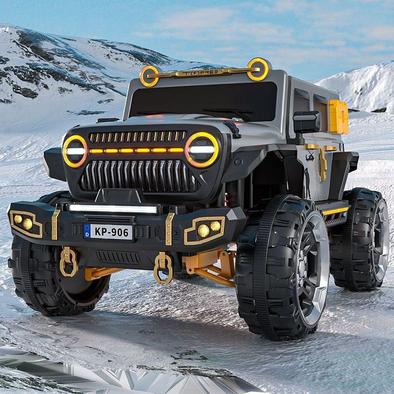 Дитячий електромобіль на акумуляторі Джип Jeep Hurricane з пультом радіокерування для дітей 3-8 років Сірий