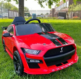 Дитячий електромобіль на акумуляторі Ford Shelby GT500 Мустанг з пультом радіокерування для дітей 3-8 років Червоний