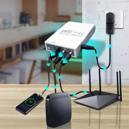 ДБЖ для роутера, повербанк MINI DC UPS WGP 5V-9V-12V, 10400mAh, фото 1