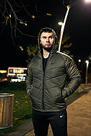 Чоловіча стильна зручна практична осіння куртка Nike кольору хакі найвищої якості