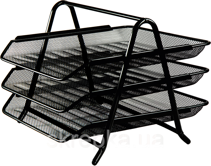 Лоток для паперів горизонтальний "3 в 1" Buromax 6252 металевий чорний