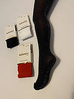 Колготи капрон червоні (дитячі) з люрексом 9-10 років (120 зріст)