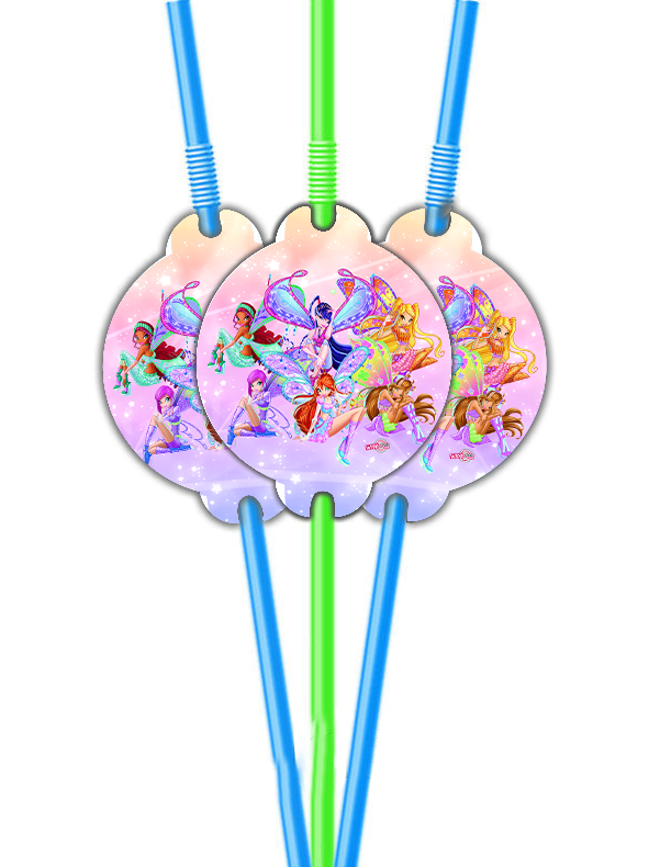 Коктейльні трубочки з гофрою 10 шт/уп.) Набір Феї Вінкс,