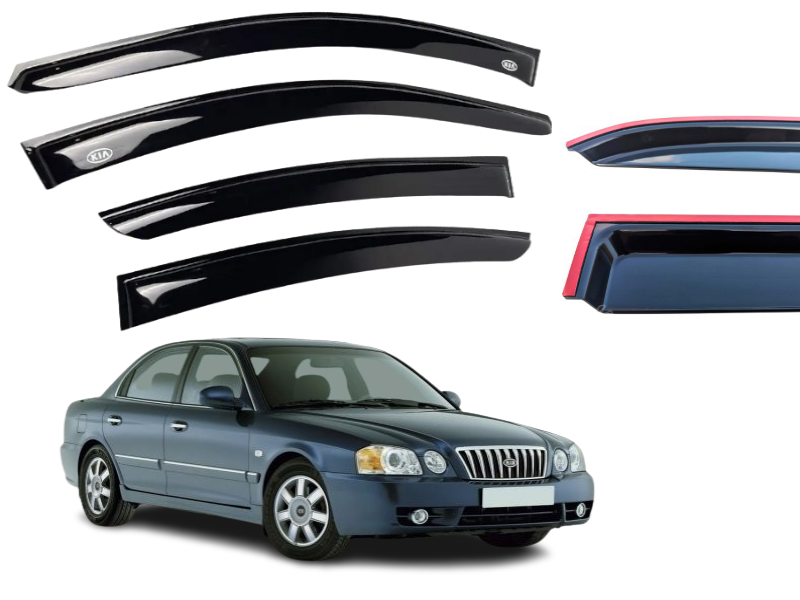Дефлектори вікон вітровики для Kia Optima / K5 2001-2005 (скотч) VIP Tuning VT 52