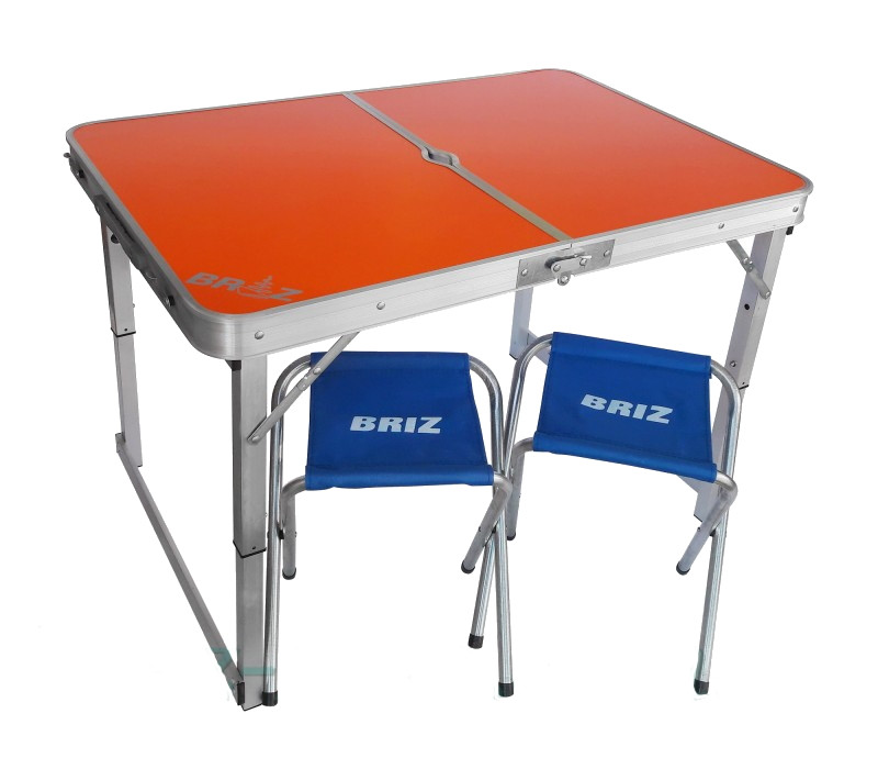 Стіл розкладний BRIZ А-2, 90x60см + 2стільця помаранчевий