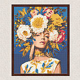 Алмазна мозаїка/вишивка Дівчина у гортензіях 40*50 см Орігамі OD 12710, фото 7