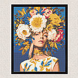 Алмазна мозаїка/вишивка Дівчина у гортензіях 40*50 см Орігамі OD 12710, фото 6