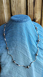 Ніжне срібне кольє з кульками діаметром 8мм