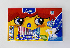 Фломастери 48 кольорів Washable FM1630-48CB 19501Ф+ Marco