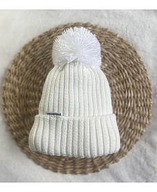 Дитяча зимова шапка для новонароджених Snowfall об'єм голови 42 - 46 см Kid's Fantasy Молочний