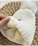 Дитяча зимова шапка для новонароджених Snowfall об'єм голови 42 - 46 см Kid's Fantasy Молочний, фото 2