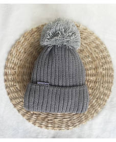 Дитяча зимова шапка для новонароджених Snowfall об'єм голови 42 - 46 см Kid's Fantasy Сірий